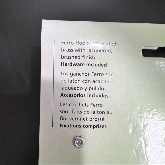 NWT Umbra Ferro Multiple 4 hook wall mount. Brass with Nickel Finish - Picture 7 of 8